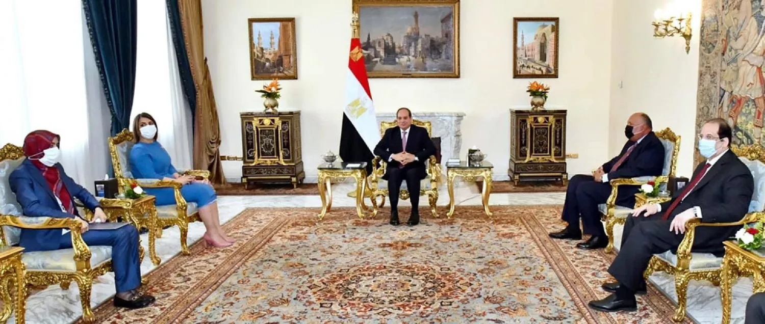 Egypt's President Sisi receives Libya's FM el-Mangoush . (Egyptian presidency spokesman)