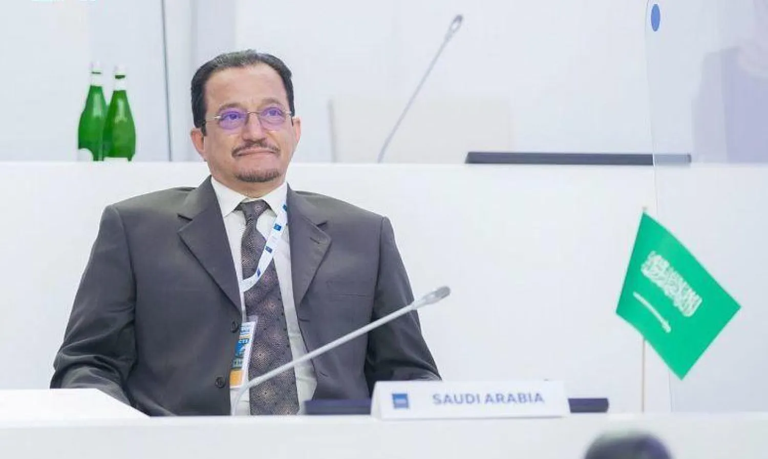 الدكتور حمد آل الشيخ خلال اجتماع وزراء تعليم دول مجموعة العشرين في إيطاليا (واس)