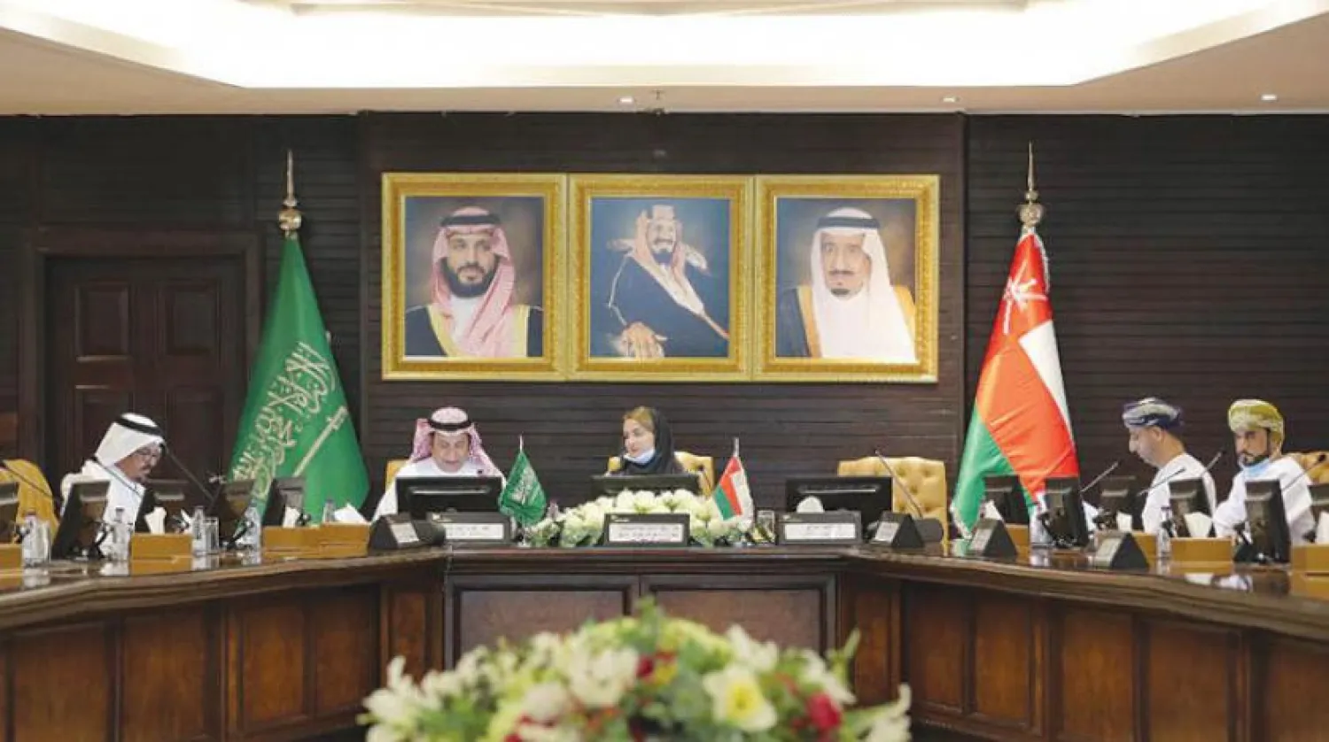 The Saudi-Omani business meeting on Monday in Riyadh. (Asharq Al-Awsat)