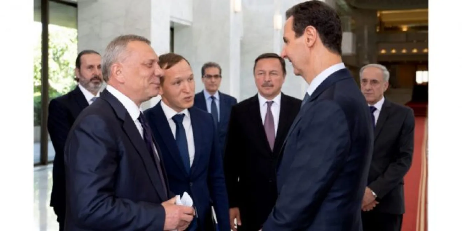 Syrian President Bashar al-Assad and Russian Deputy Prime Minister Yuri Borisov (SANA)
