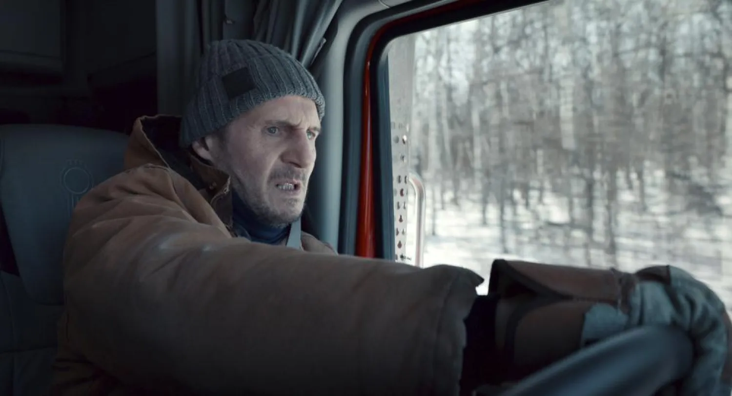 This image released by Netflix shows Liam Neeson in a scene from "The Ice Road." (Netflix via AP)
