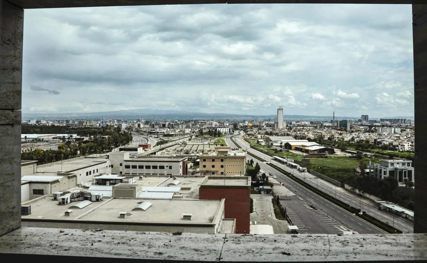 An elevated view of empty streets in Erbil, the capital of the autonomous Kurdish region of northern Iraq. (AFP)