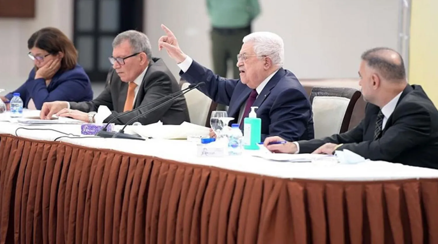 Filistin Devlet Başkanı Mahmud Abbas, Ramallah’taki Fetih Hareketi toplantısında (WAFA)