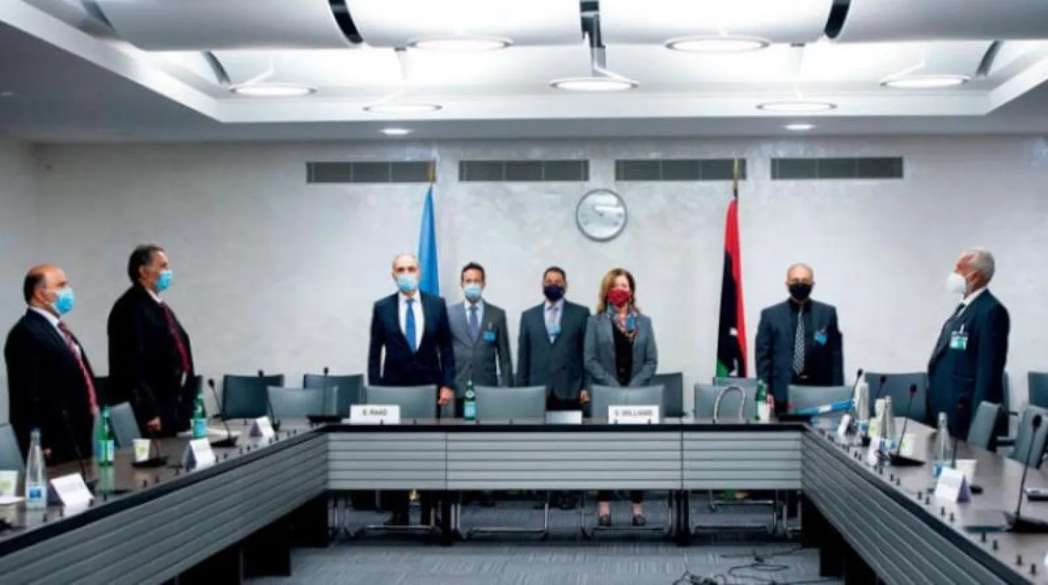 جانب من اجتماعات الجولة الرابعة من محادثات اللجنة العسكرية الليبية المشتركة (5+5) في جنيف (أرشيفية - أ.ف.ب)