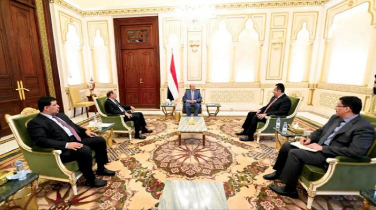 Yemen's President Abd-Rabbu Mansour Hadi meeting with VP, PM (Saba News)
