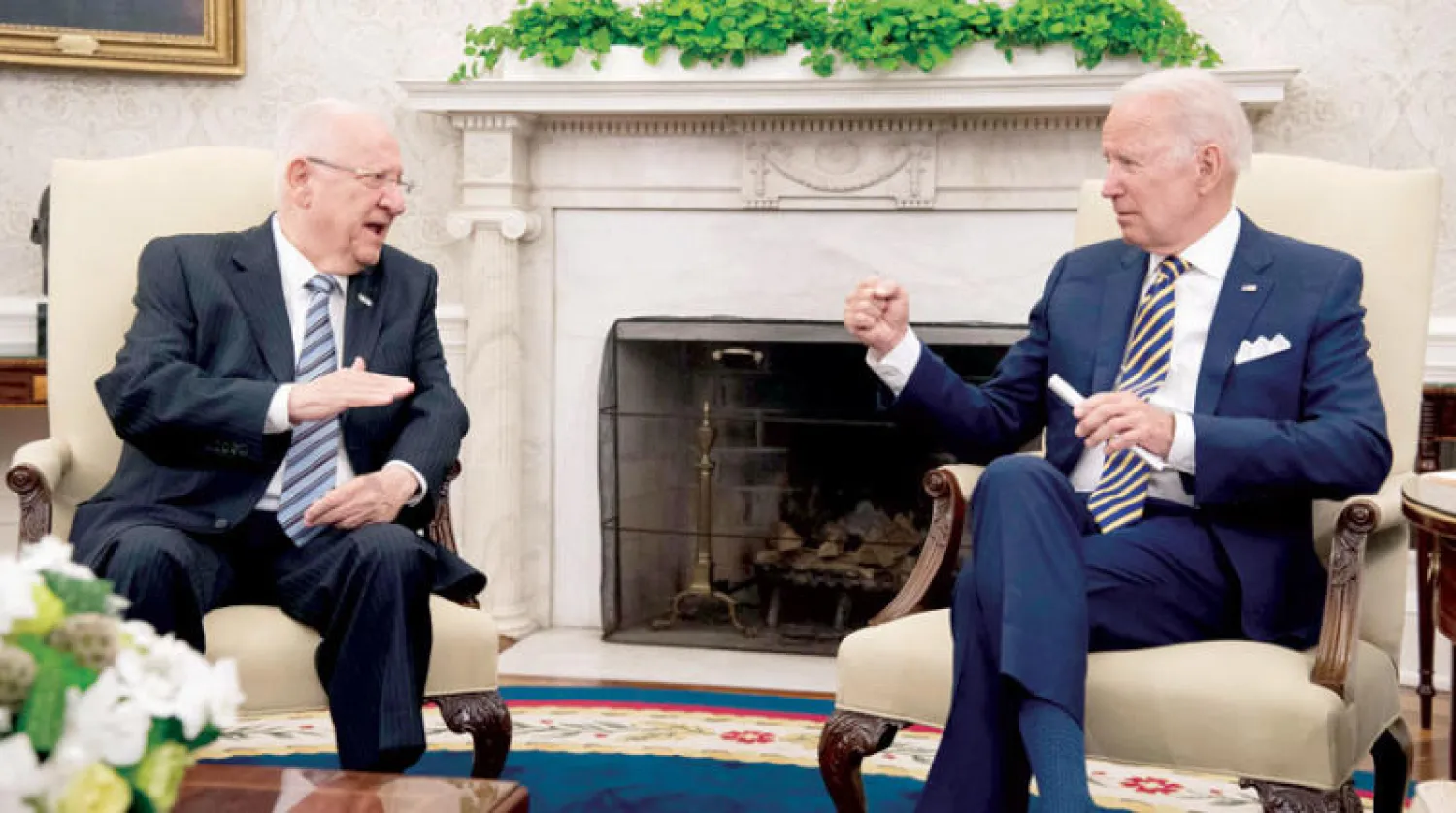 لقاء بايدن وريفلين في البيت الأبيض الاثنين (إ.ف.ب)