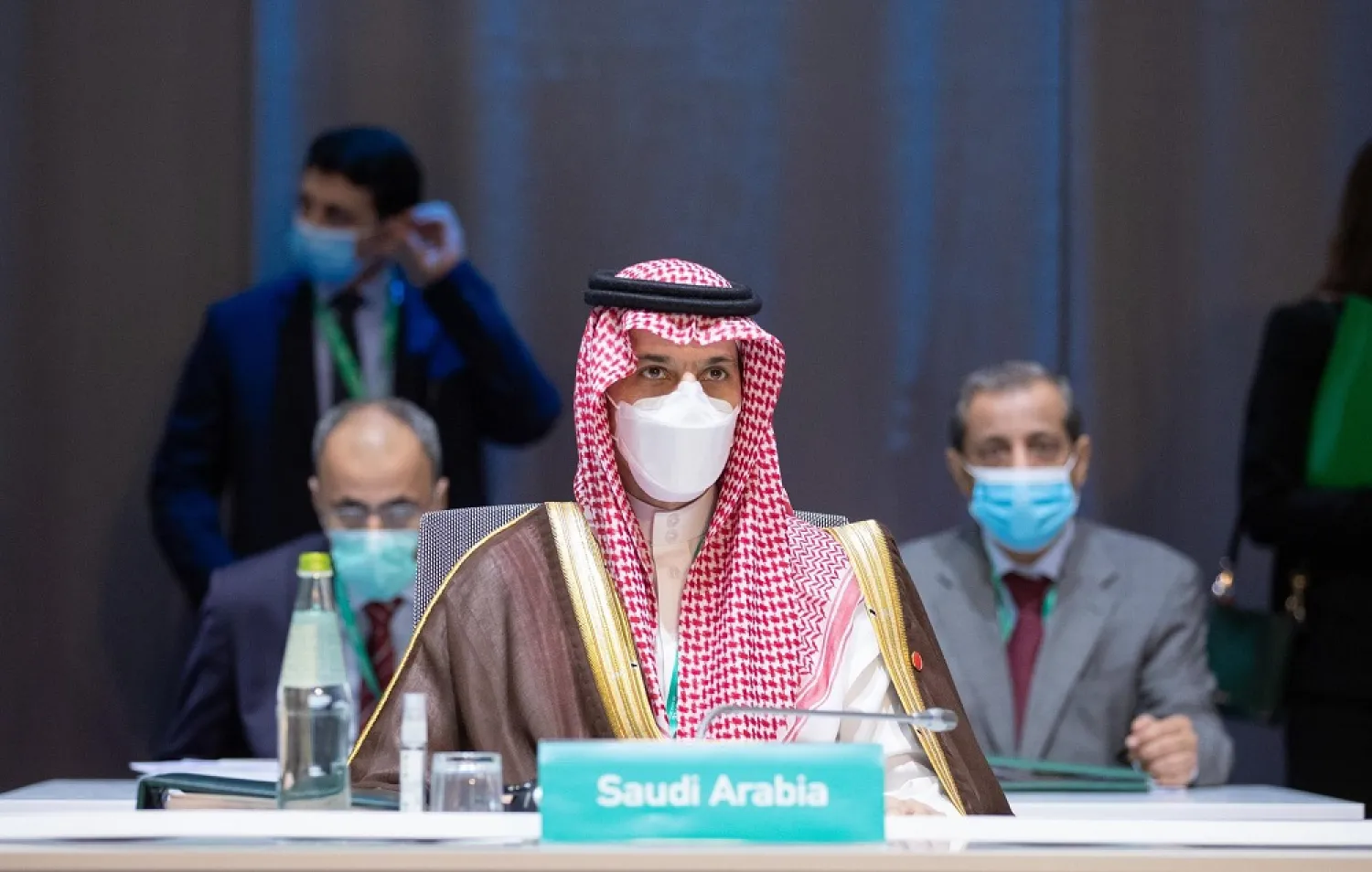 Saudi FM Prince Faisal bin Farhan at the Rome conference. (SPA)