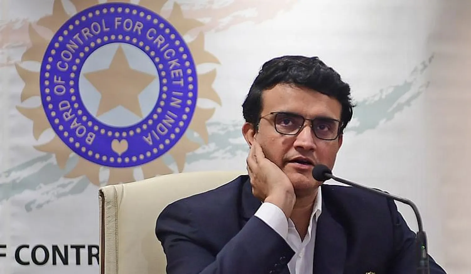 Former Indian cricketer and current BCCI (Board Of Control for Cricket in India) president Sourav Ganguly reacts during a press conference at the BCCI headquarters in Mumbai, India, October 23, 2019. REUTERS/Francis Mascarenhas