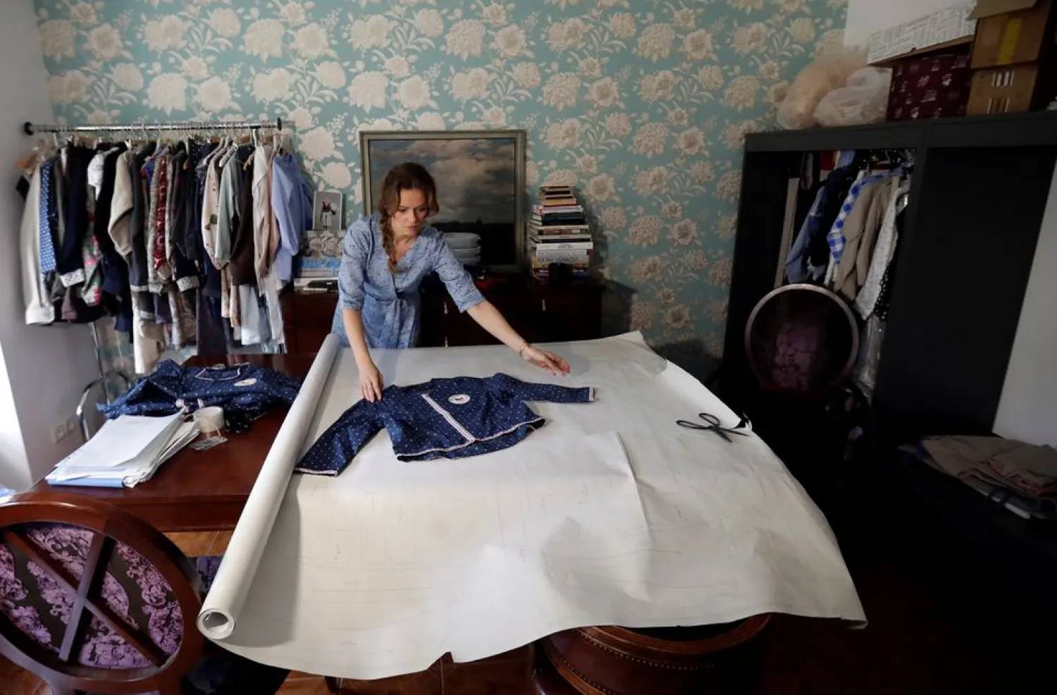 Czech designer Zuzana Osako prepares the Czech Republic's Olympic team outfits at her studio in Prague, Czech Republic, June 29, 2021. (Reuters)