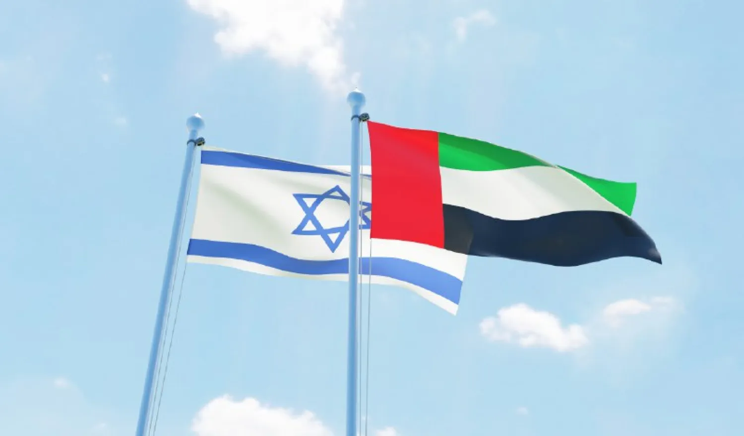 The UAE and Israeli flags. WAM