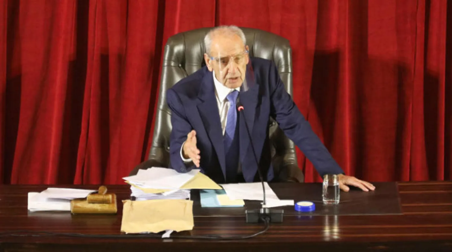 بري مترئساً جلسة مجلس النواب أمس (رويترز)