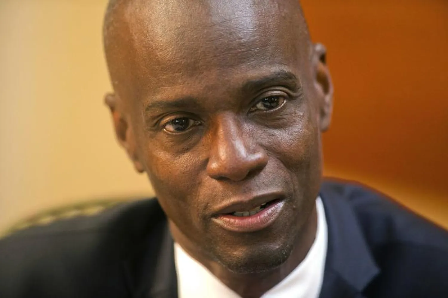 In this Feb. 7, 2020, file photo, Haiti's President Jovenel Moise speaks during an interview at his home in Petion-Ville, a suburb of Port-au-Prince, Haiti. Sources say Moise was assassinated at home, first lady hospitalized amid political instability. (AP Photo/Dieu Nalio Chery, File)