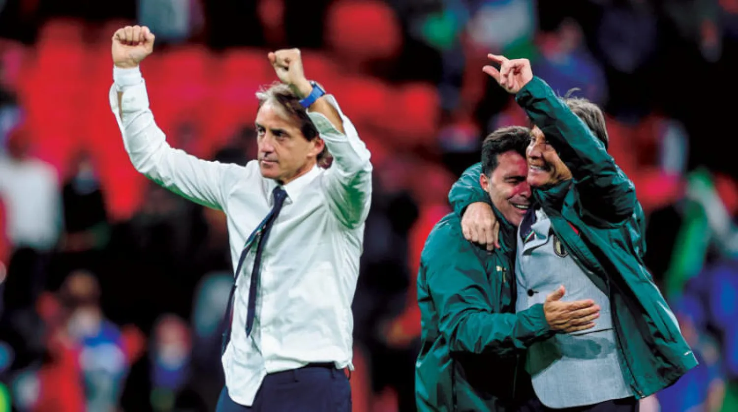 مانشيني انتشل إيطاليا من الحضيض ليصل بها إلى نهائي كأس أوروبا (أ.ب)