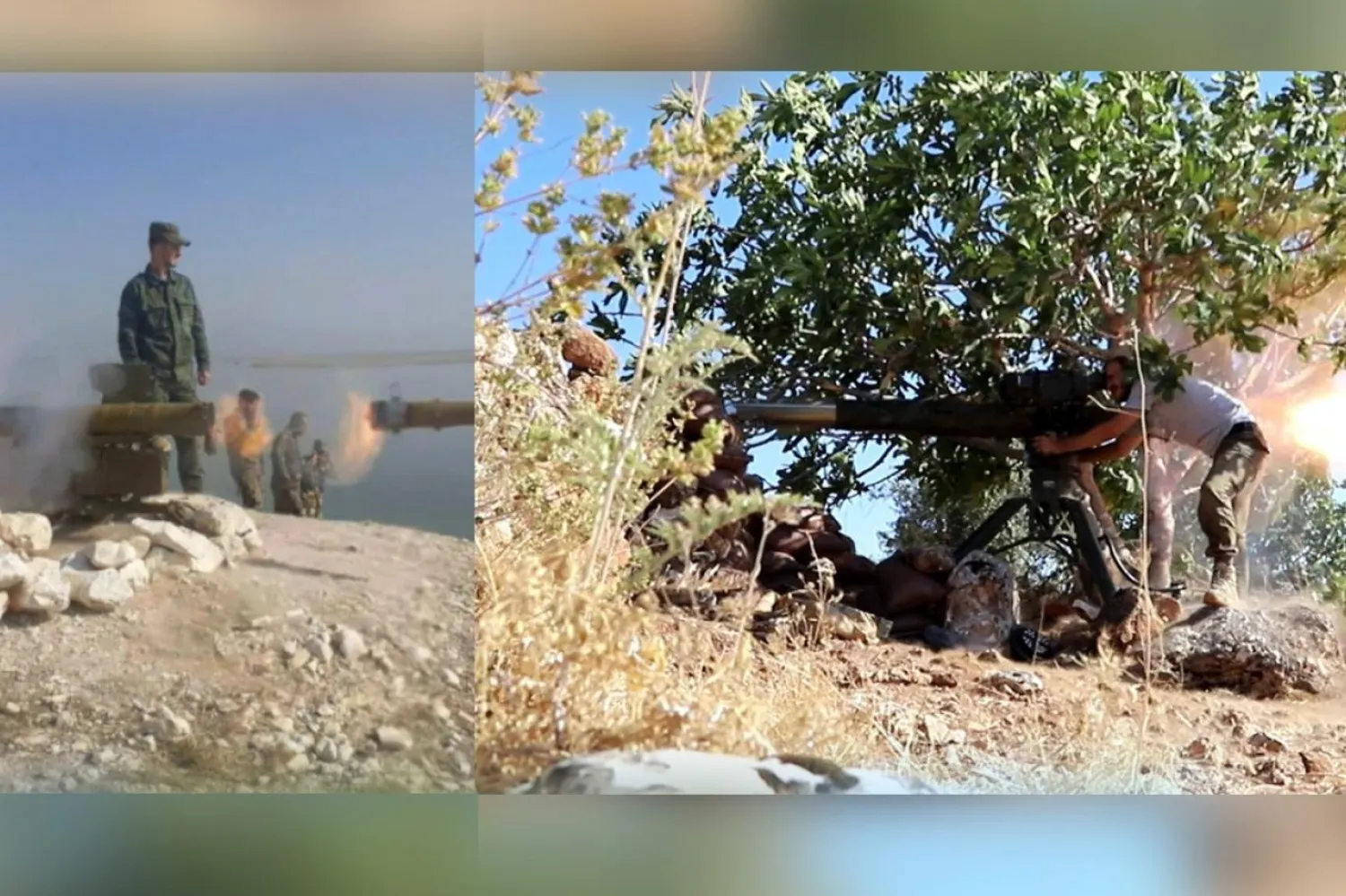 İdlib'de gerek muhalifler (sağda), gerekse Suriye Ordusu (solda) birbirlerine karşı ATGM'leri yaygın bir şekilde kullanıyor / Fotoğraf: Twitter