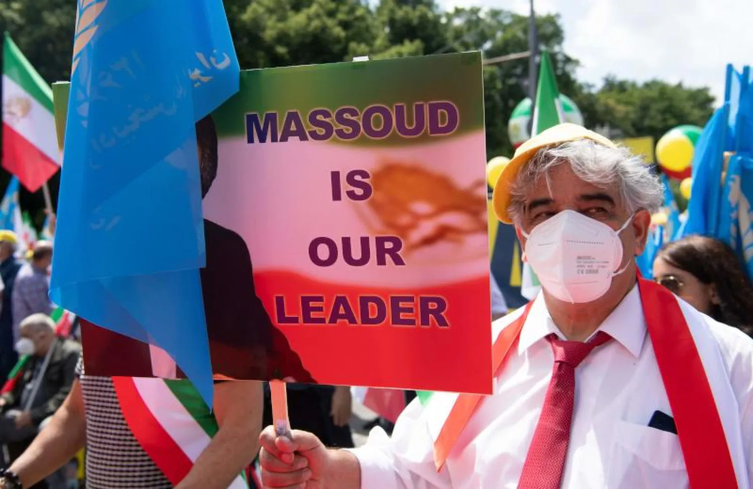 جانب من الاحتجاجات التى نظمتها المعارضة الإيرانية في برلين (أ.ف.ب)