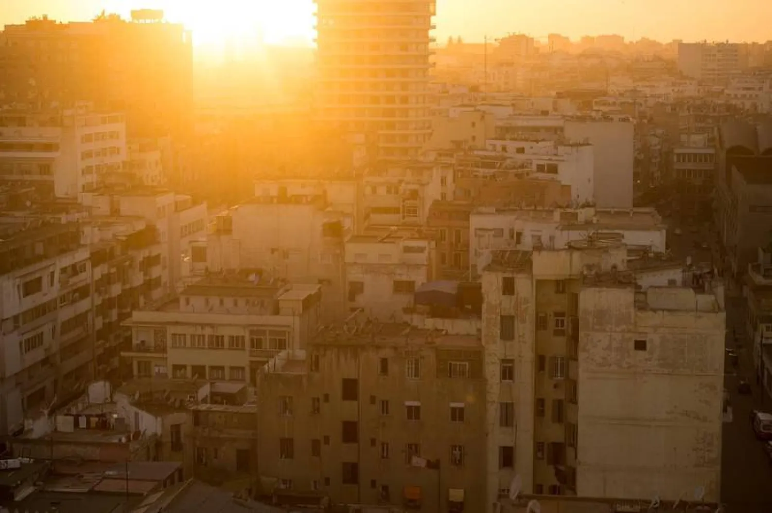 The sun sets over the old quarter of Casablanca, Morocco’s biggest city. (AFP)