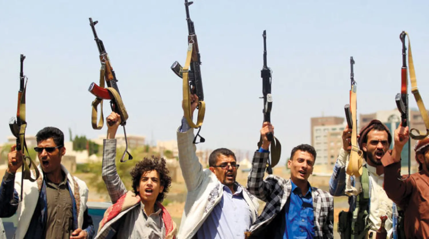 عناصر من ميليشيات الحوثي خلال تجمع في صنعاء (أ.ف.ب)