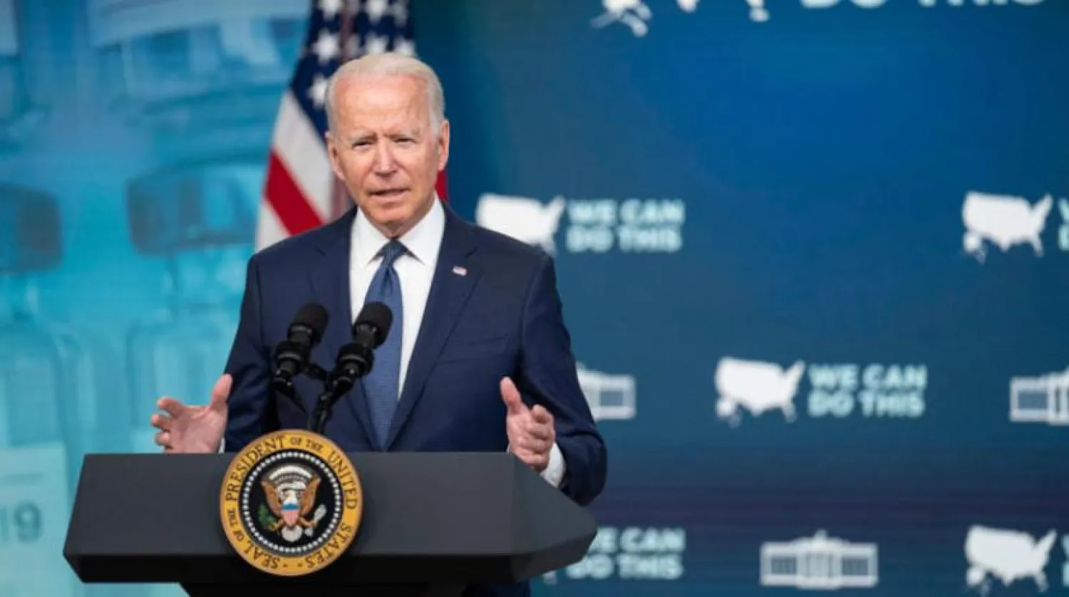 Biden, geçen hafta koronavirüse karşı verilen yanıt konusunda düzenlenen basın konferansında (EPA)