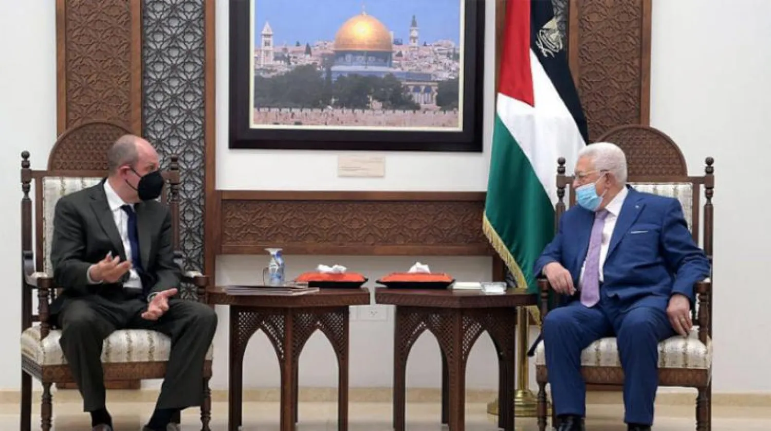 Palestinian President Mahmoud Abbas receives US envoy for Palestinian and Israeli affairs Hady Amr. AFP file photo
