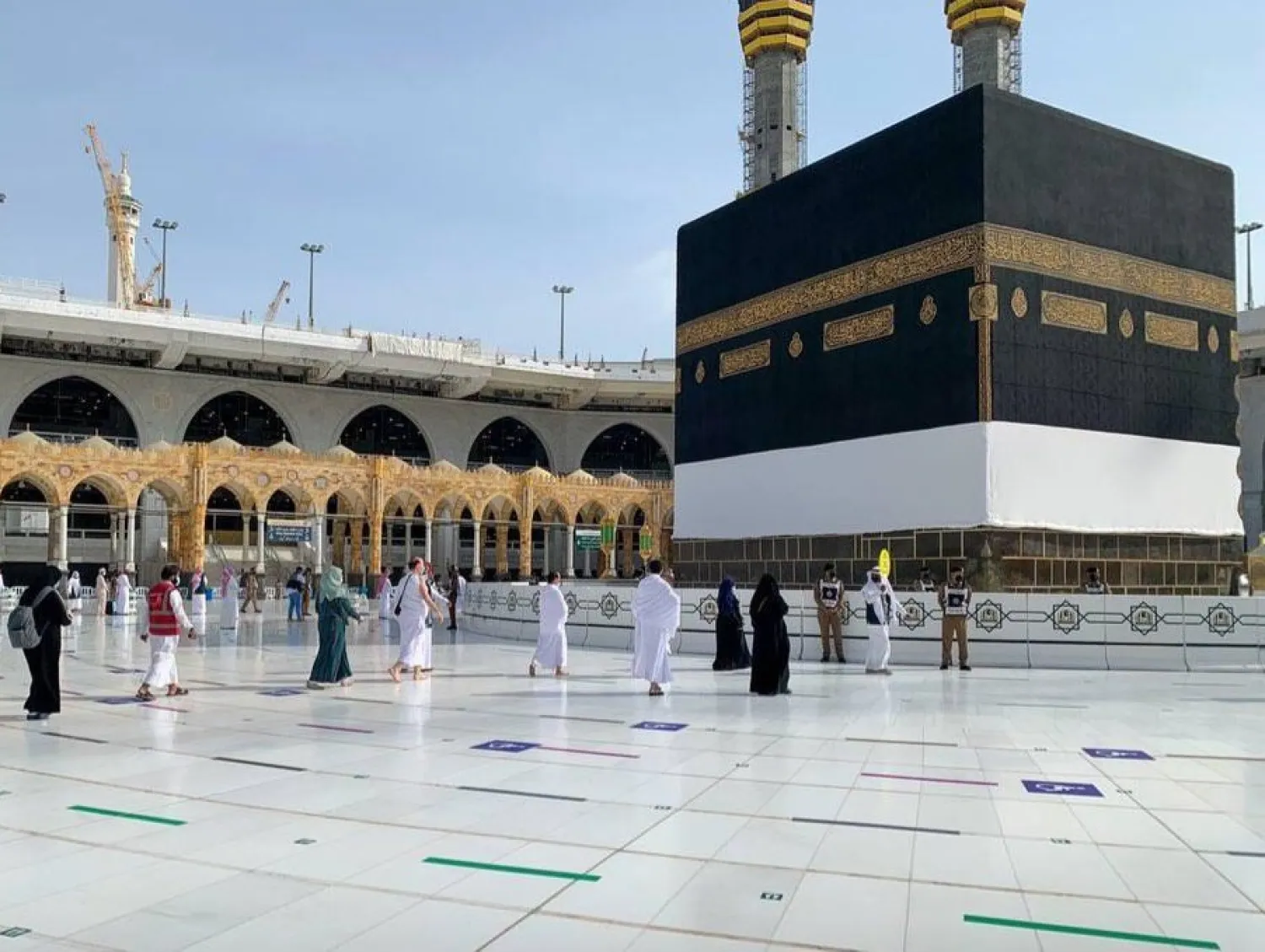 Hajj pilgrims at the Grand Mosque in Makkah. (SPA)