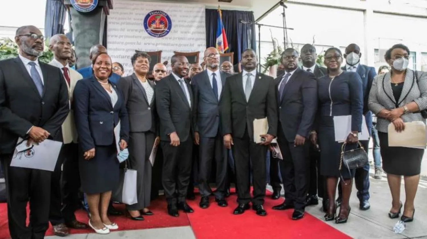 Haiti's new Prime Minister Ariel Henry and his new cabinet members (AFP)
