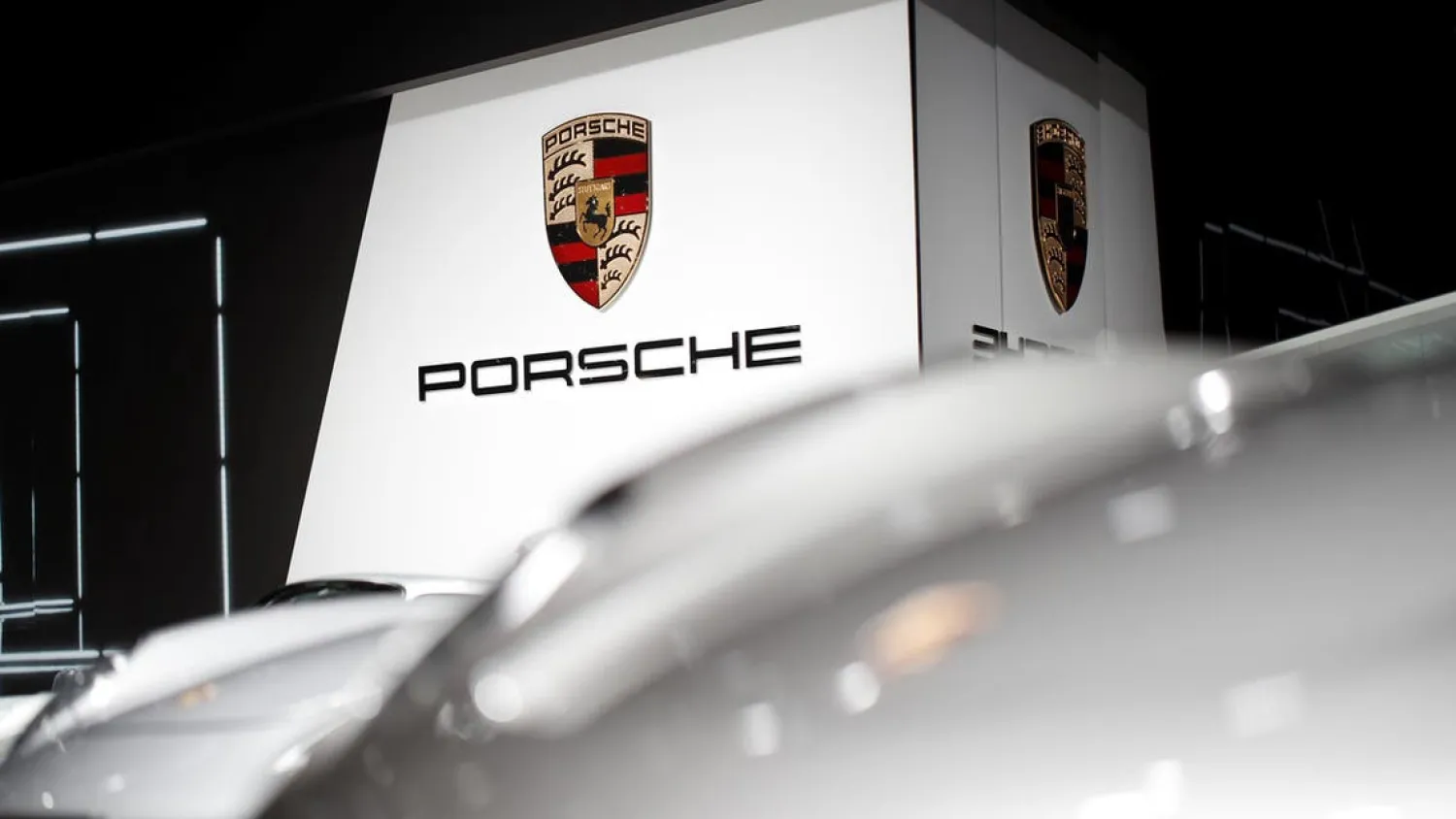 The Porsche logo is seen on the second press day of the Paris auto show, in Paris, France, October 3, 2018. (Reuters)

