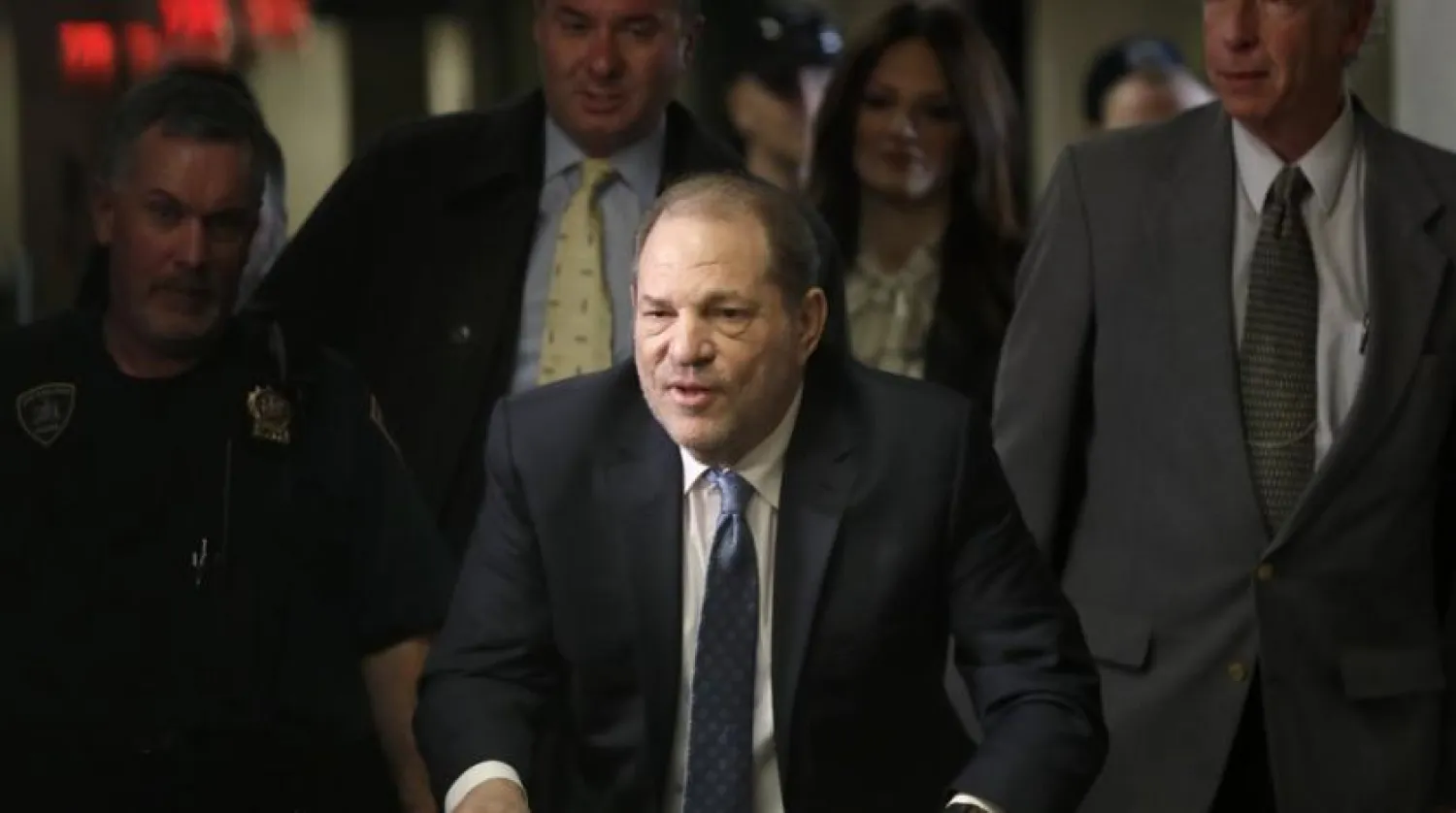 Harvey Weinstein arrives at a Manhattan courthouse for jury deliberations in his rape trial, Monday, Feb. 24, 2020, in New York. (AP)