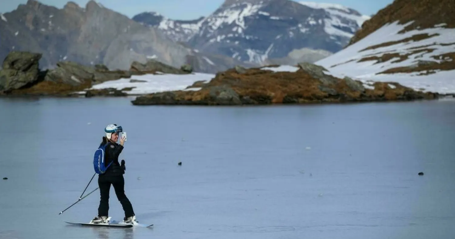 Glaciers in the Swiss Alps are in steady decline, losing a full two percent of their volume last year alone Fabrice COFFRINI AFP
