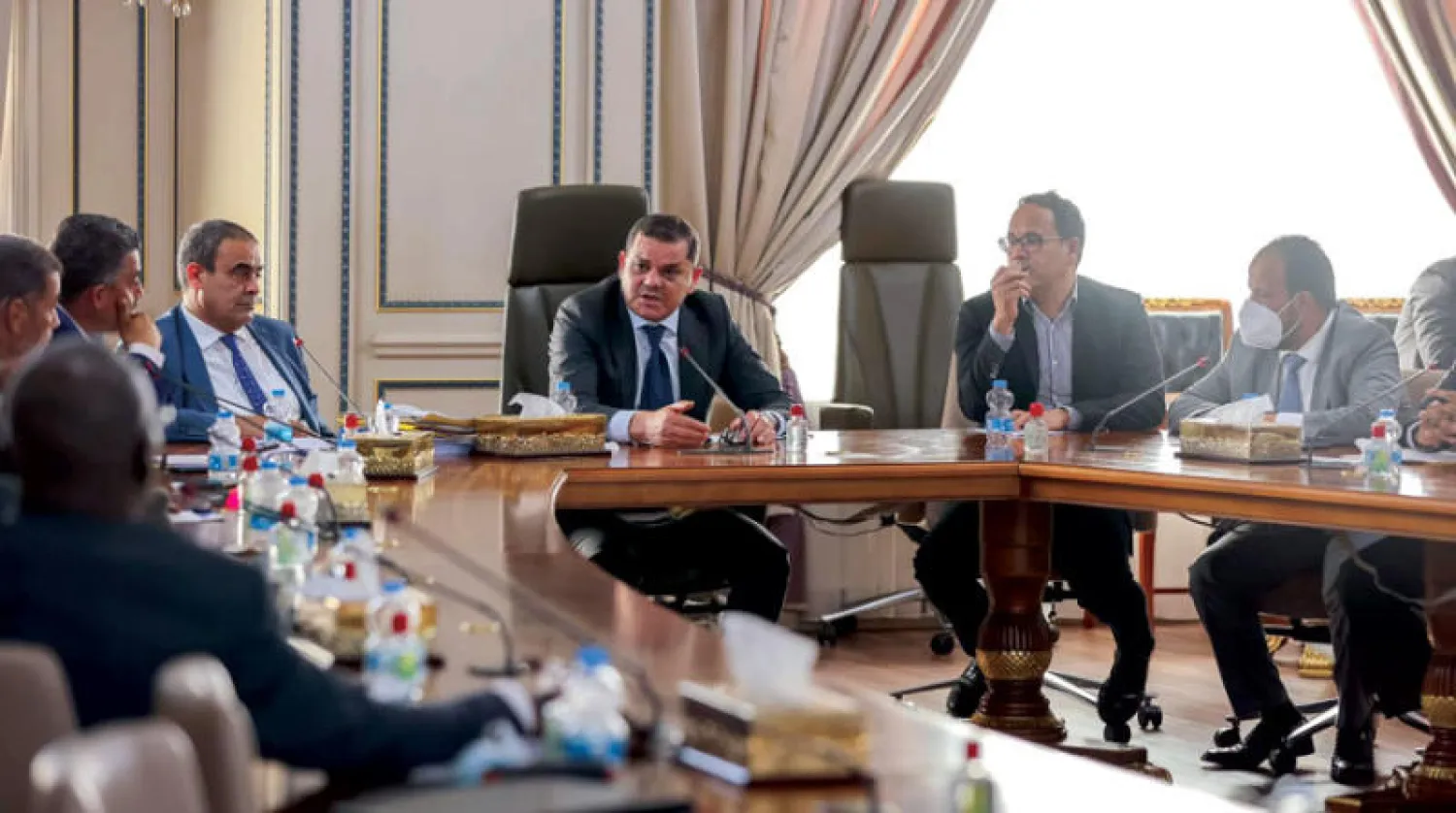 الدبيبة في لقاء مع عمداء بلديات الجنوب في 13 يوليو (المكتب الإعلامي للحكومة)