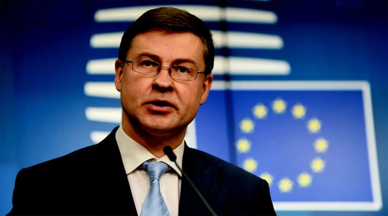  مفوض التجارة والاقتصاد بالاتحاد الأوروبي، فالديس دومبروفيكيس. (رويترز)