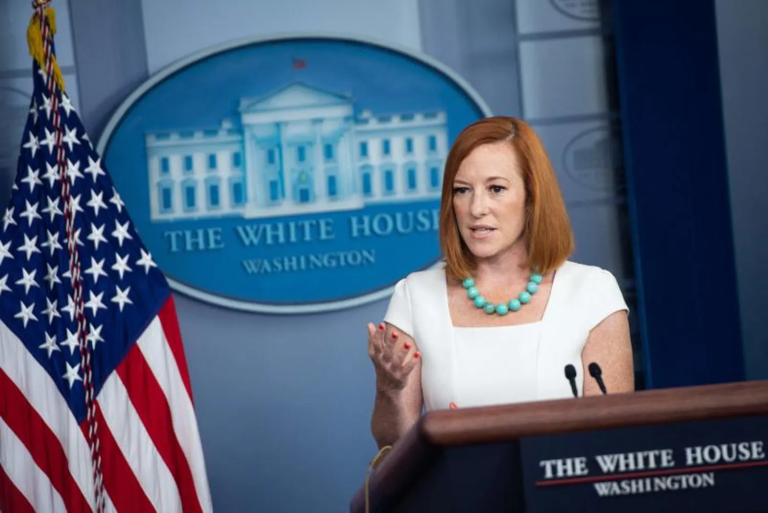 المتحدثة باسم البيت الأبيض جين ساكي (أ.ف.ب)