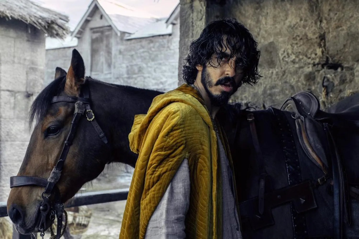 This image released by A24 shows Dev Patel in a scene from “The Green Knight.” (A24 Films via AP)