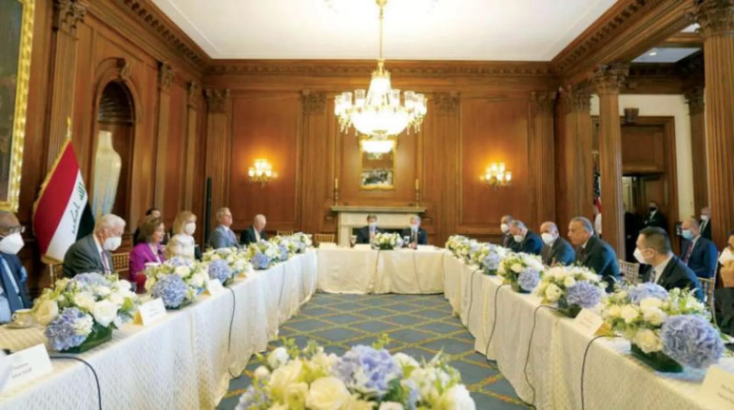 Kazımi, Washington'dan ayrılmadan önce Kongre liderleriyle yaptığı görüşmede (Irak Başbakanı)