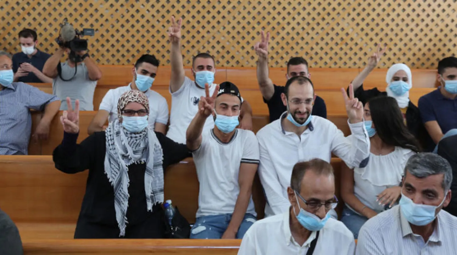 سكان حي الشيخ جراح حضروا جلسة المحكمة أمس (إ.ب.أ)