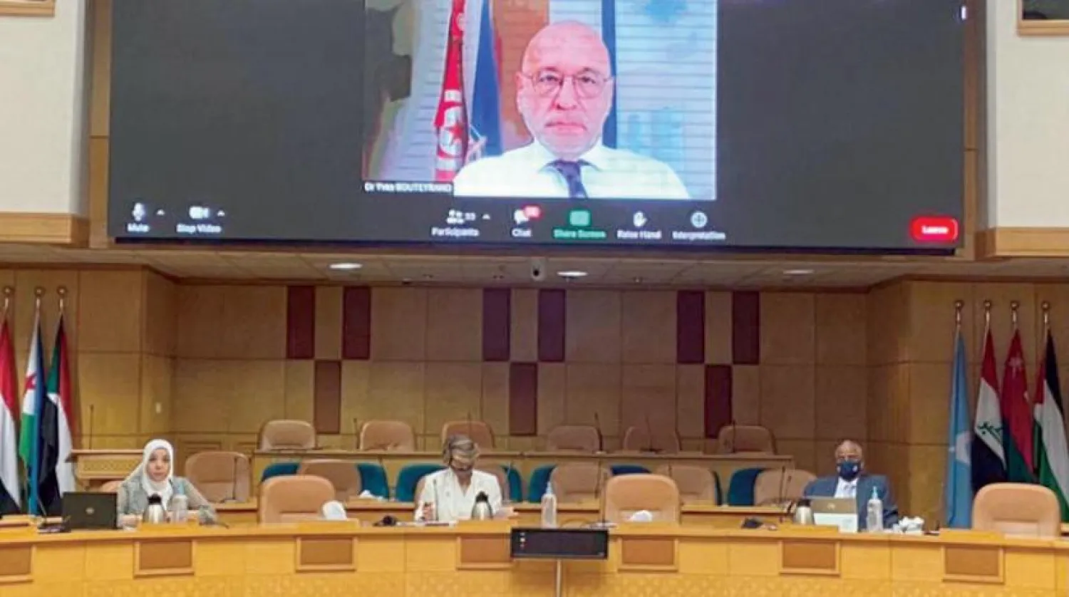 A view of the WHO meeting on Monday. (Asharq Al-Awsat)