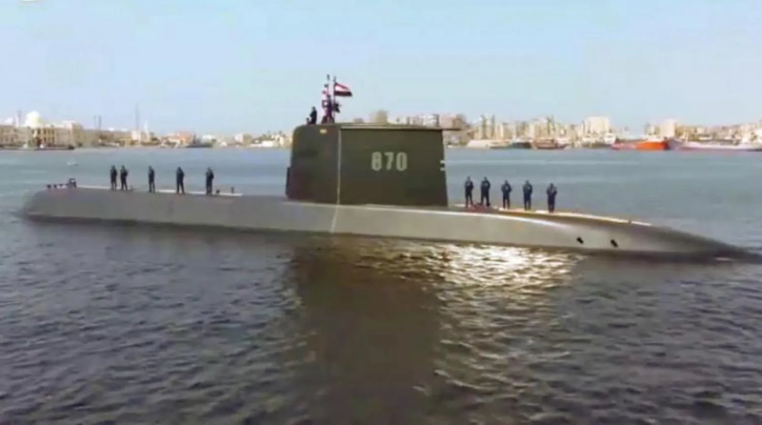 An image from a video released by the Egyptian military spokesman of the S-44’s arrival in Alexandria. (Asharq Al-Awsat)