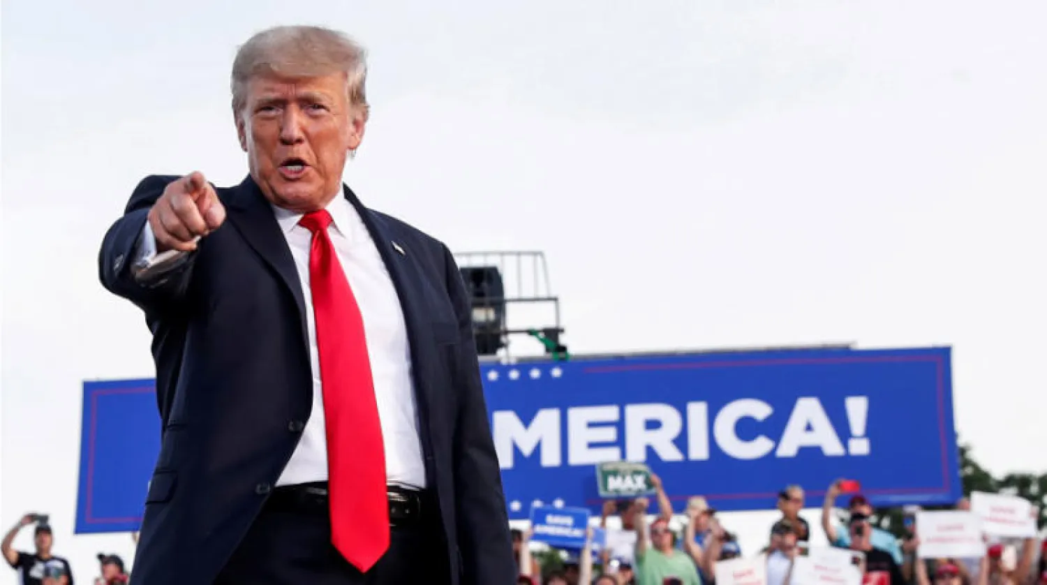 صورة أرشيفية للرئيس الأميركي السابق دونالد ترمب خلال حملة انتخابية في واشنطن (رويترز)