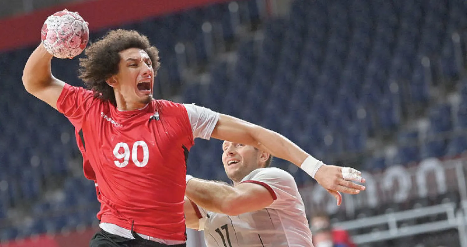 علي زين نجم مصر تألق أمام ألمانيا ويأمل مواصلة التقدم (أ.ف.ب)