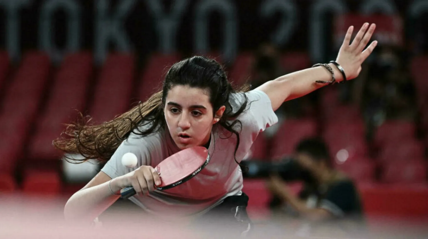 Syria's Hend Zaza, 12, lost in the preliminary round of the Olympics table tennis competition Anne-Christine POUJOULAT AFP
