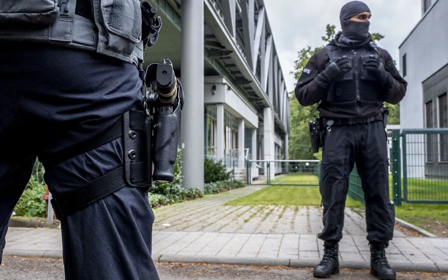 Illustrative -- German police officers in Frankfurt, Germany, Oct.7, 2020. (AP)