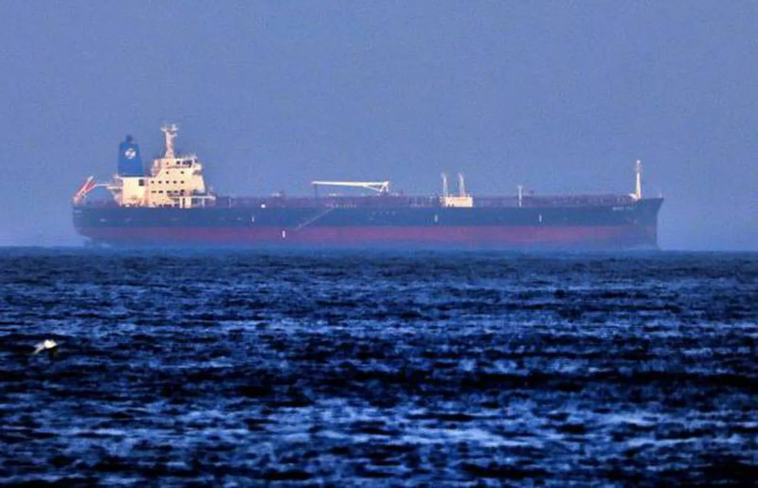 The Israeli-linked, Japanese-owned tanker Mercer Street floats off the port of Fujairah in the UAE. (AFP)