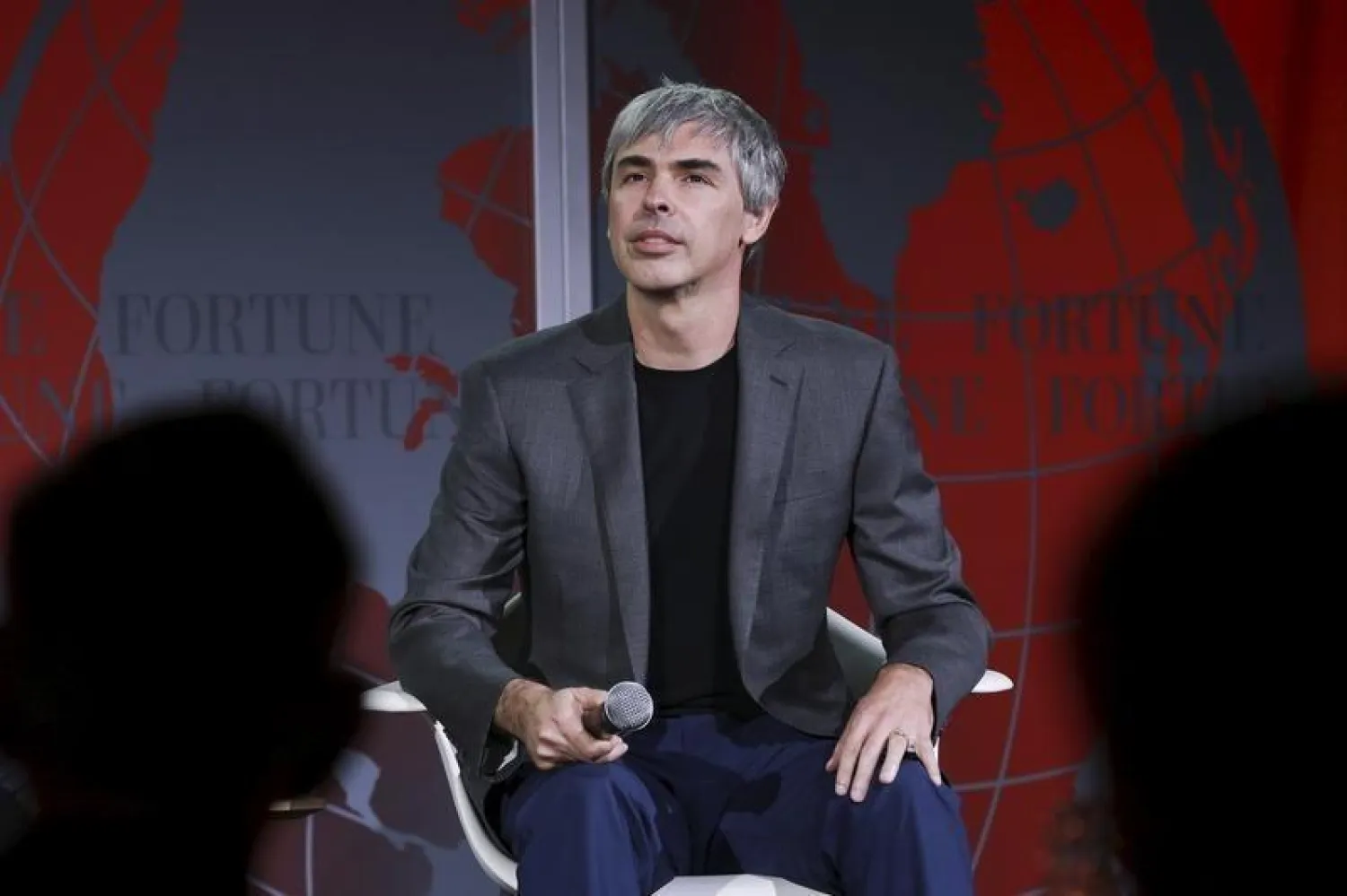 Larry Page, CEO and Co-founder of Alphabet, participates in a conversation with Fortune editor Alan Murray at the 2015 Fortune Global Forum in San Francisco, California November 2, 2015. REUTERS/Elijah Nouvelage