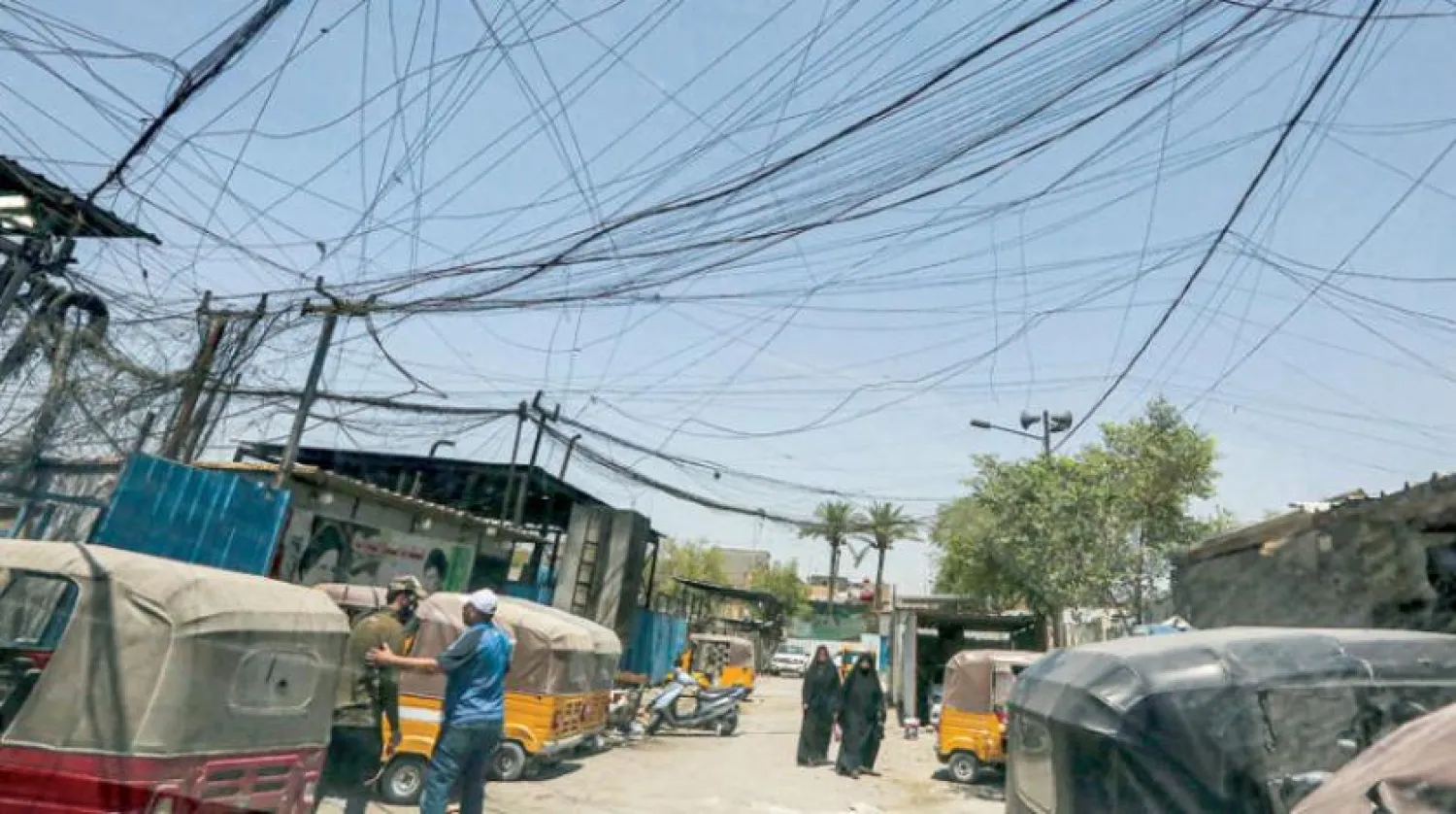 Power cables supplying private generators in Sadr City, Iraq (AFP)