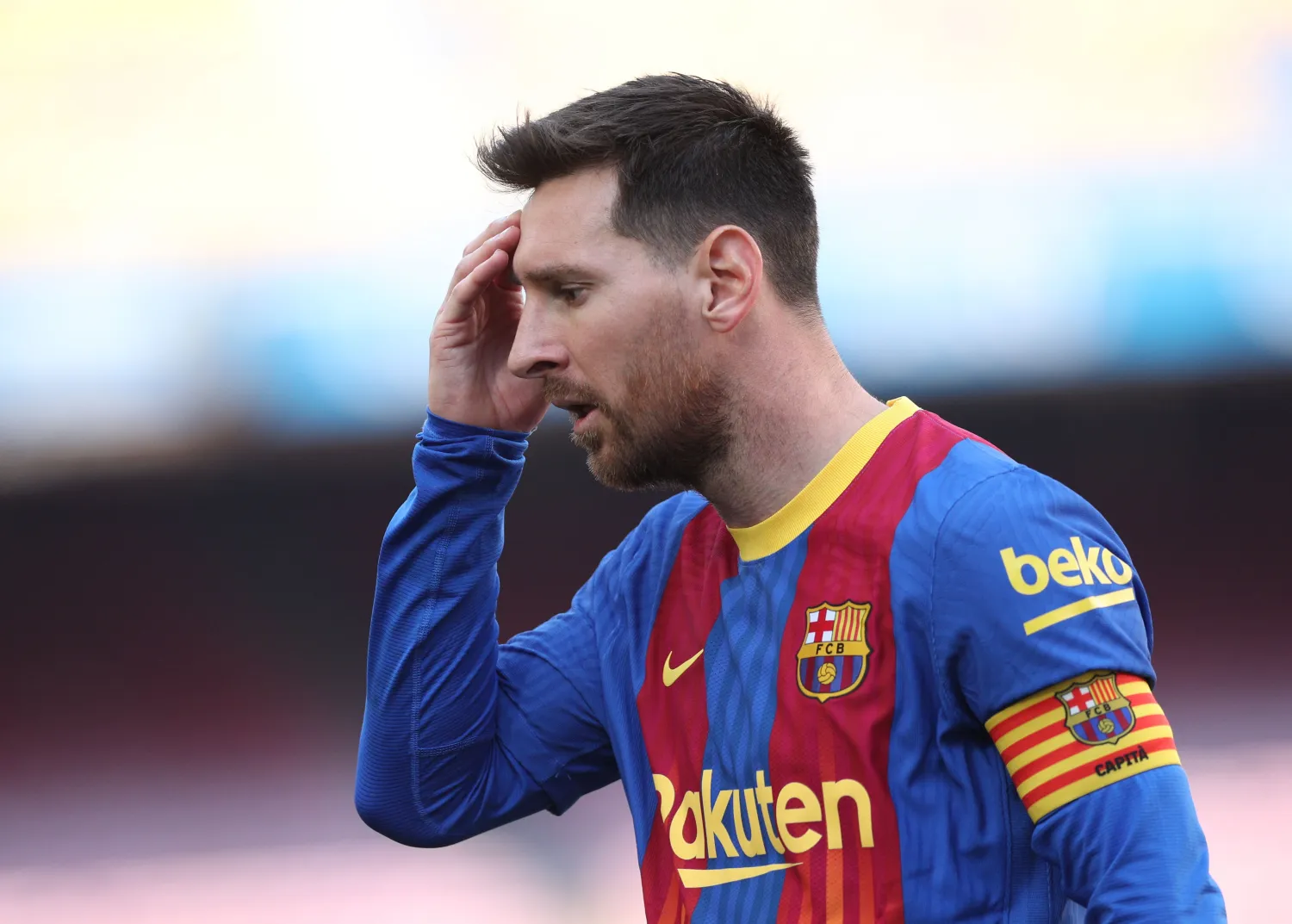 Soccer Football - La Liga Santander - FC Barcelona v Atletico Madrid - Camp Nou, Barcelona, Spain - May 8, 2021 FC Barcelona's Lionel Messi REUTERS/Albert Gea