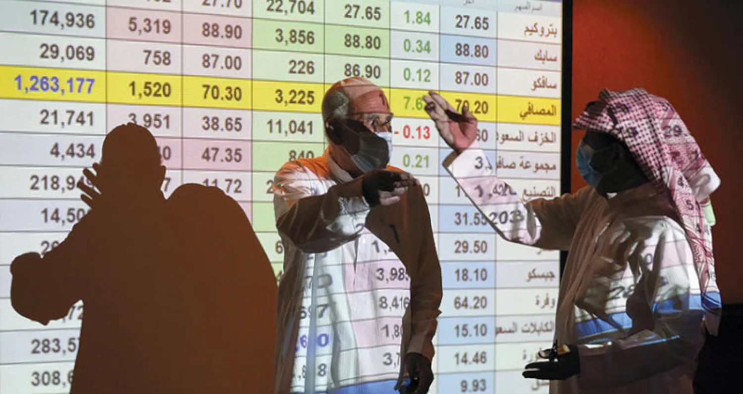 الأسهم السعودية على مقربة من اختراق حاجز نقطي لأول مرة منذ 2008 (رويترز)