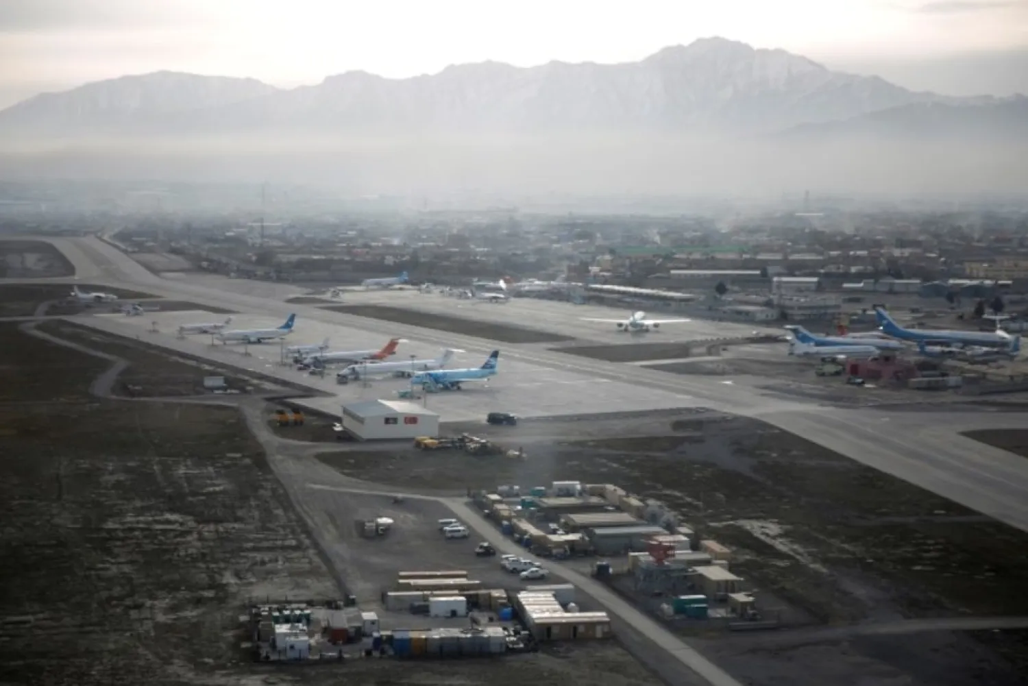 An aerial view of the Hamid Karzai International Airport in Kabul, previously known as Kabul International Airport, in Afghanistan, February 11, 2016. (Reuters)