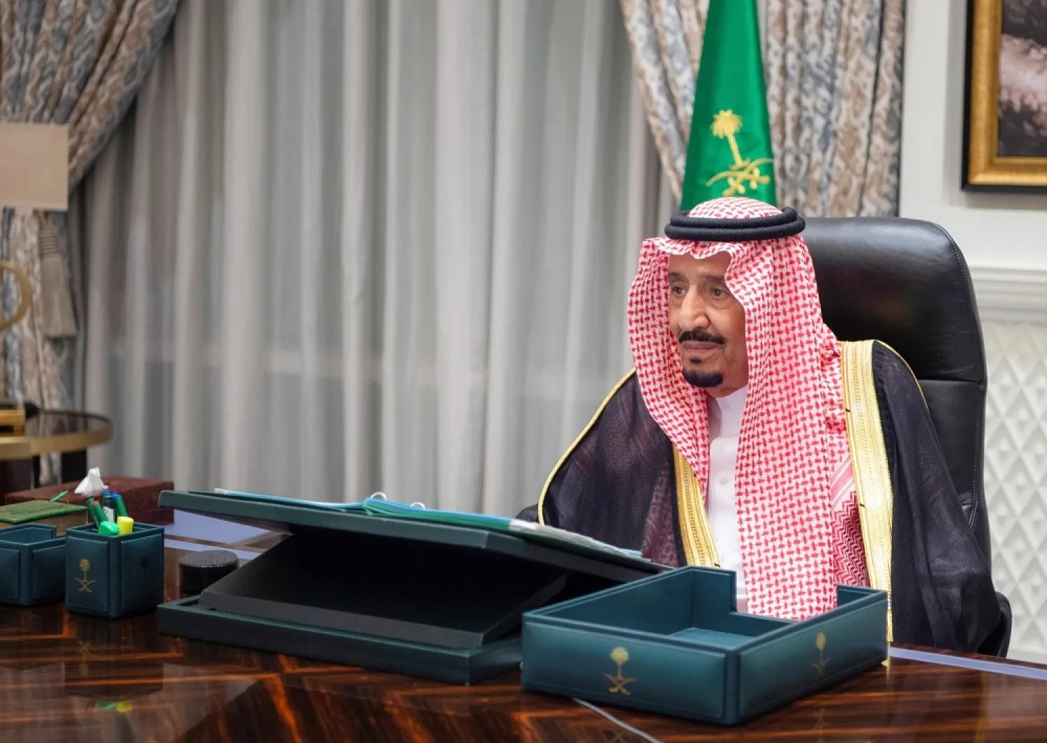 King Salman chairs a cabinet meeting on Tuesday. (SPA)