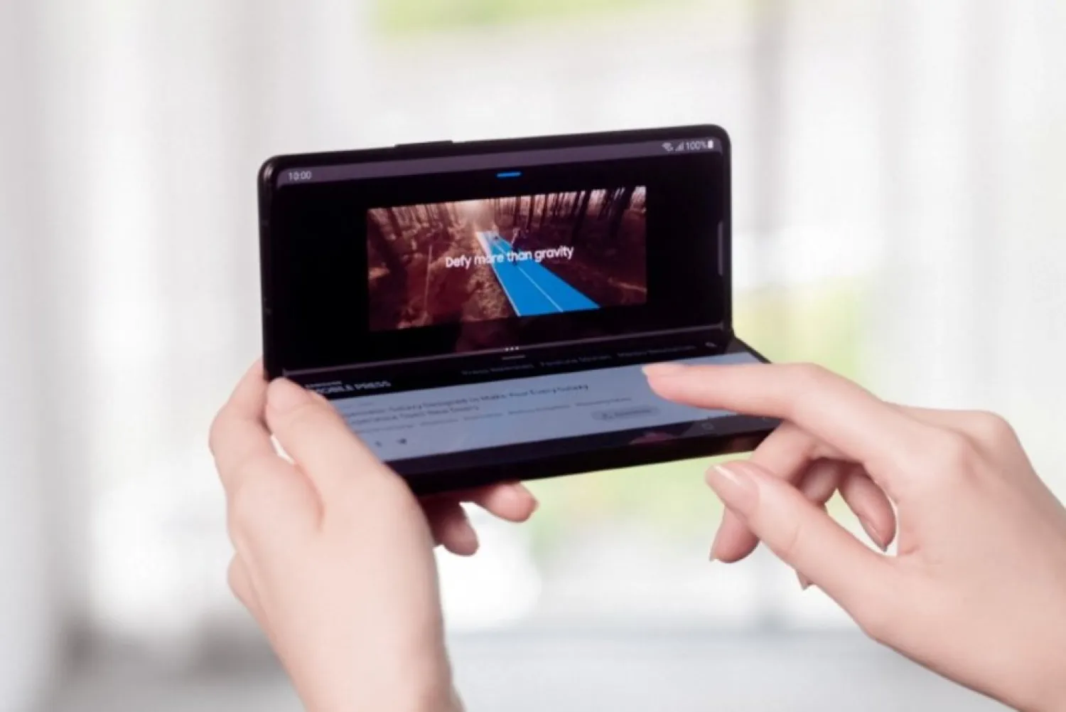 Samsung Electronics’ foldable smartphone Galaxy Z Fold3 is seen in this undated handout photo released to Reuters on August 11, 2021. (Reuters)