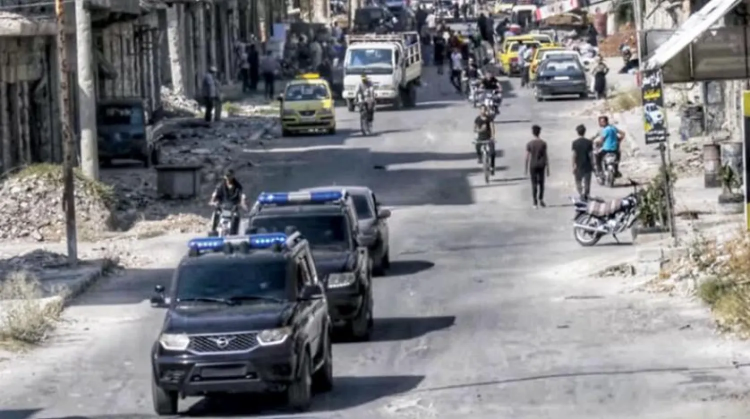 Geçtiğimiz ayın sonunda Dera el-Beled’e gelen bir Rus heyeti. (npa)
