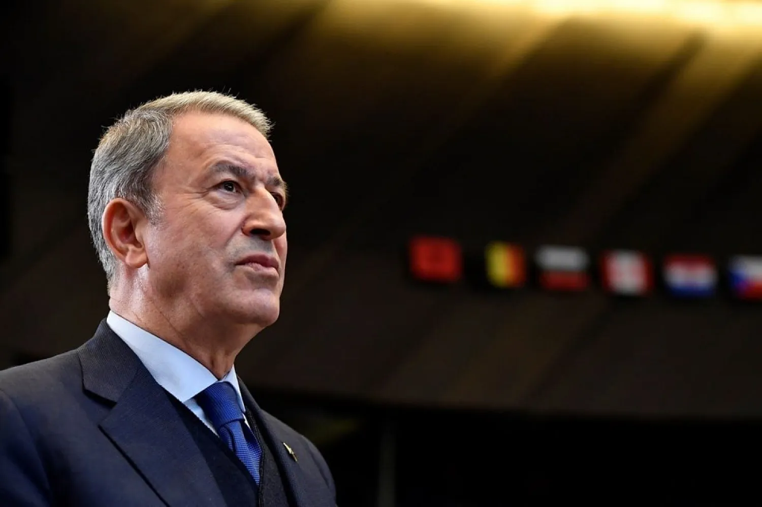 Turkish Defense Minister Hulusi Akar in Brussels on October 24, 2019. (Getty Images)